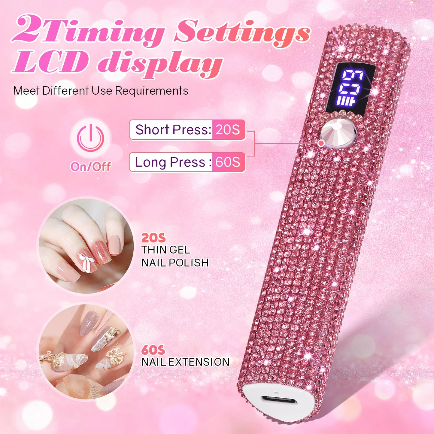 Portable Quick Dry Nail Dryer Machine Mini UV LED Nail Lamp For Home Salon Tools Professional Nail Phototherapy Flashlight Pen