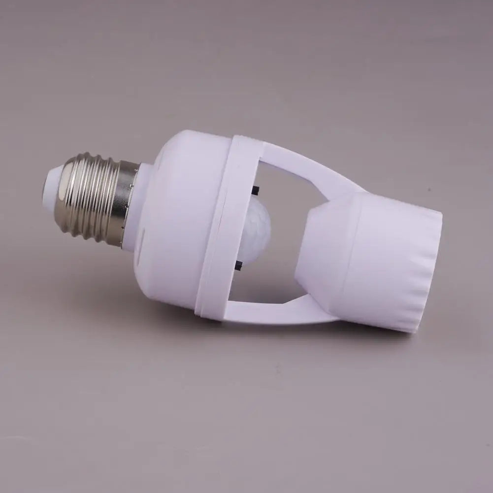 PIR Motion Sensor Lamp Holder E27 Smart Light Bulb Holder Adapter Auto On/Off Motion Light Socket for Porch Staircase Basement