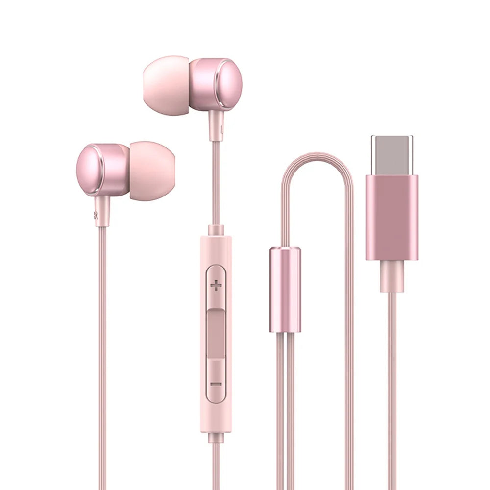 Type C Wired Headphones HiFi Stereo With Mic Earphones For Samsung Galaxy S25 S24 S23 Ultra Note 20 10 A53 USB C 3.5mm Headsets