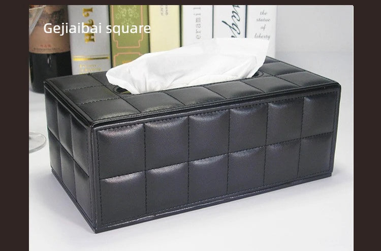 Elegant PU Leather Square Tissue Holder for Coffee Table, Decorative Napkin Paper Case for Home Hotel Restaurant Living Rooms
