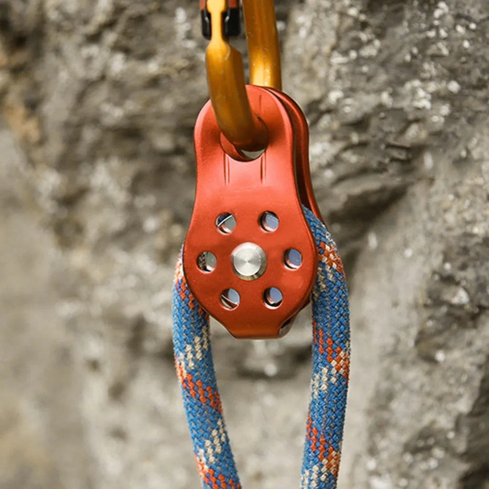26KN Aluminium Alloy Heavy Duty Single Swivel Rope Pulley Block for 12mm Rope Climbing Pulley Pulley Wheel Single Swivel Pulley