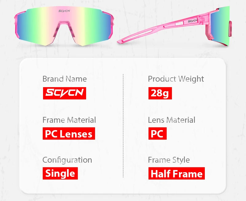 SCVCN Hot Cycling Sunglasses Men Road Driving Bike Glasses Outdoor Sports Mountain Climbing Women Bicycle UV400 Cycling Goggles