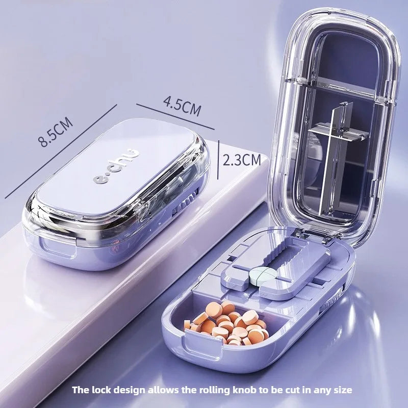 New Quartering Pill Cutter Storage Box Portable Drug Tablet Medicine Dustproof Divider Organizer Crusher Pill Cutter