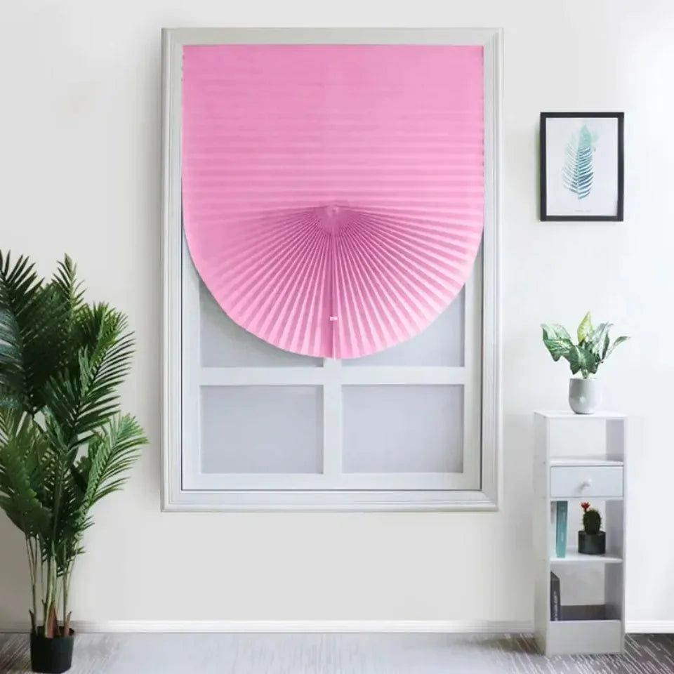 1Pc Shades Self-adhesive Half Windows Nonwoven Folding Curtain Bathroom Balcony Living Room Balcony Curtains Pleated Blinds