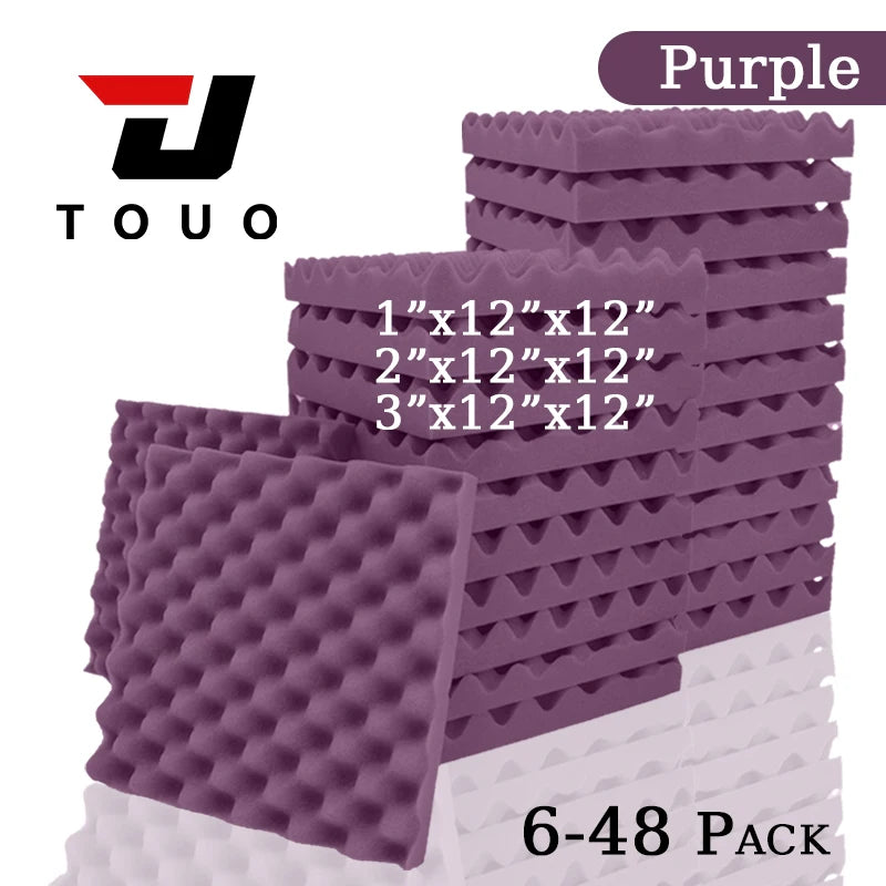 TOUO Acoustic Foam 6/12/24/48Pc Acoustic Sponge Sound Insulation Sound-absorbing Soundproof Foam Panels Ceiling Acoustic Esponja