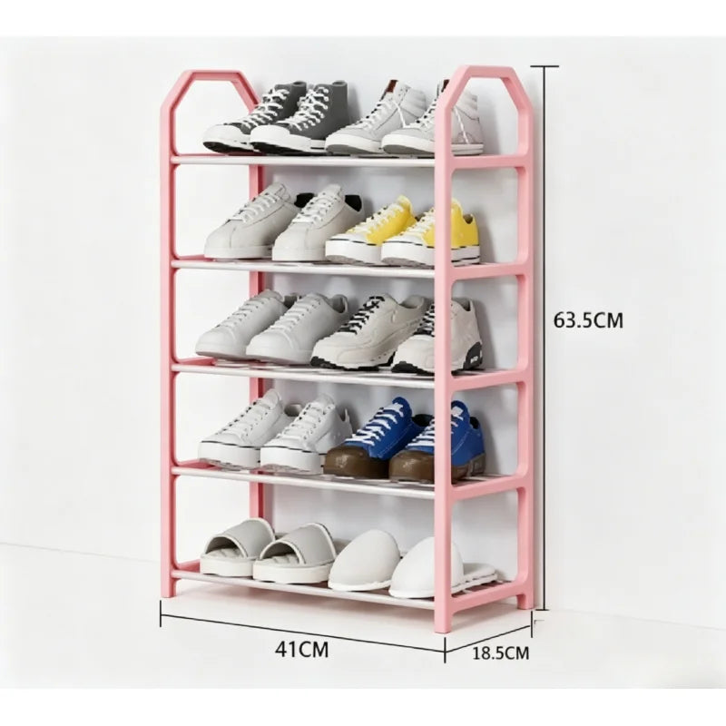5-Tier Dustproof Shoe Rack, Easy Assembly Footwear Storage Shelf for Home Entryway Dorm Apartment
