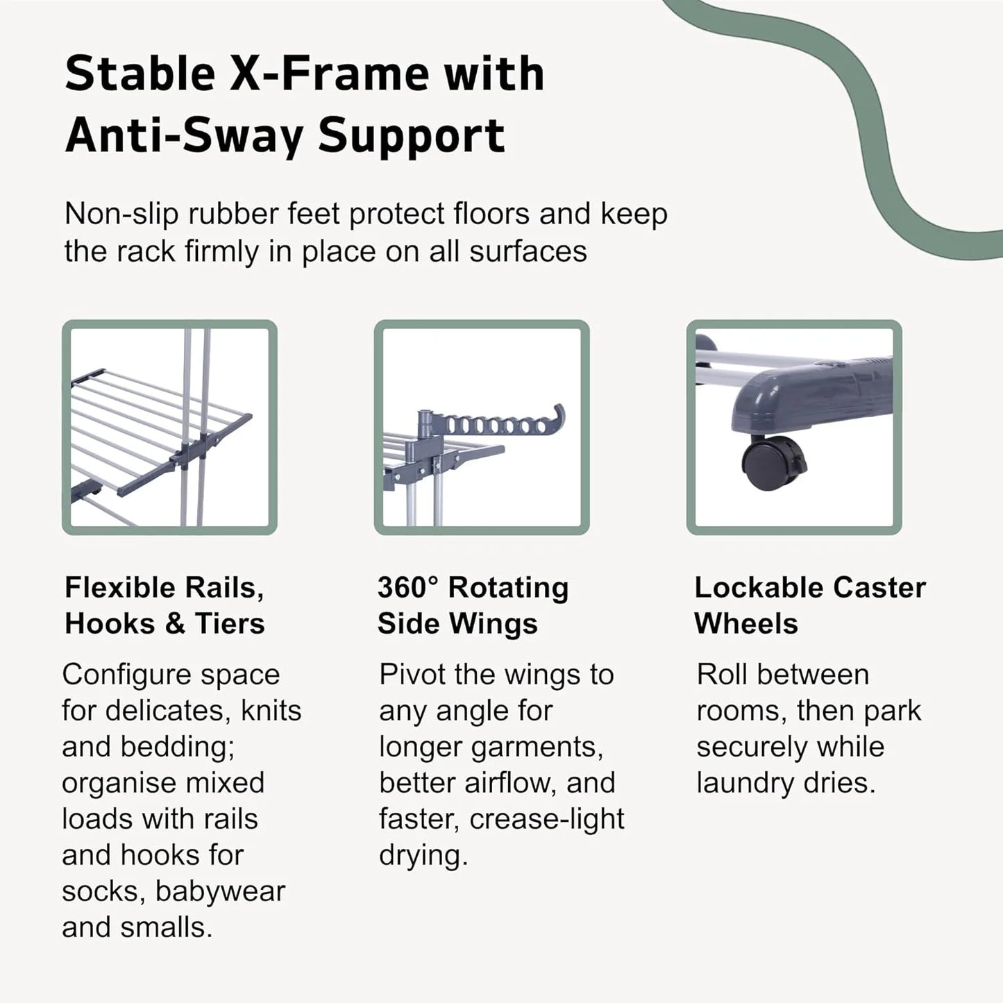 4 Tier Foldable Clothes Airer Rack Indoor Outdoor Dryer Laundry Dry Rail Hanger