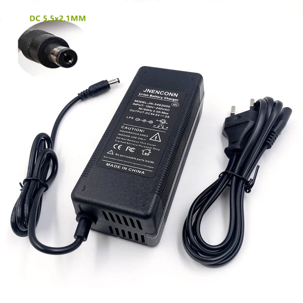 54.6V 2A Lithium Battery Charger 48V 13S Kugoo G1 Charger High quality Li-ion Battery pack Charger With Fan
