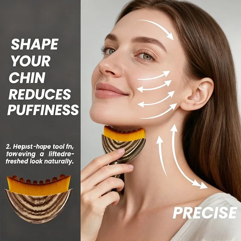 New Lymphatic Contour Face Brush for Lymphatic Drainage Massage Ergonomically Designed to Fit Skin Precisely