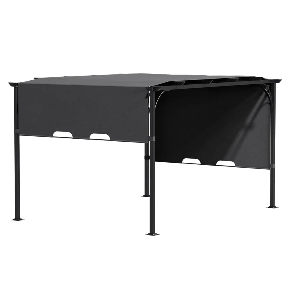 Voltsify Outdoor Pergola with Adjustable Canopy for Courtyard Terrace Garden