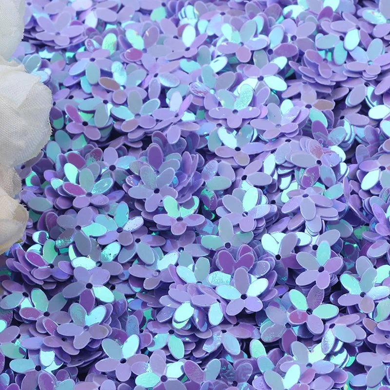 Sequin Matte White Color 10mm Cup Five Finger Flower Sequins Paillettes Sewing Wedding Craft Women Garments Accessories 10g/lot