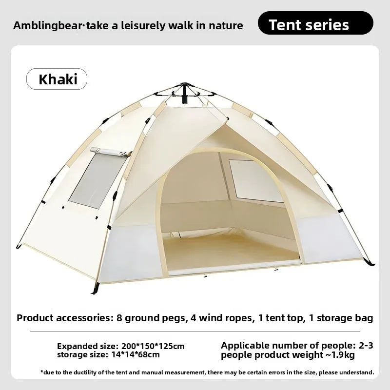 3-4 Person Instant Pop-Up Camping Tent Waterproof UV Protection Automatic Tent for Outdoor Hiking