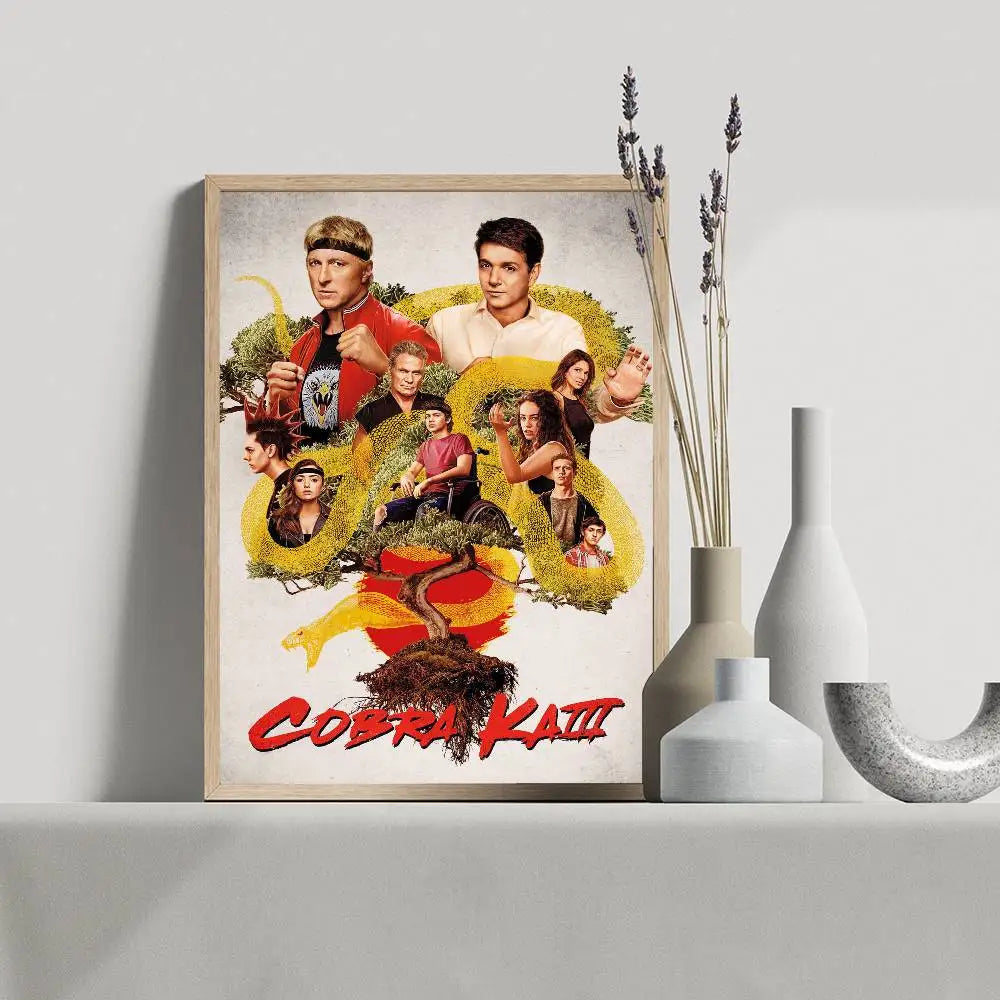 TV Series Cobra Kai Self-adhesive Art Poster Waterproof Paper Sticker Coffee House Bar Posters Wall Stickers