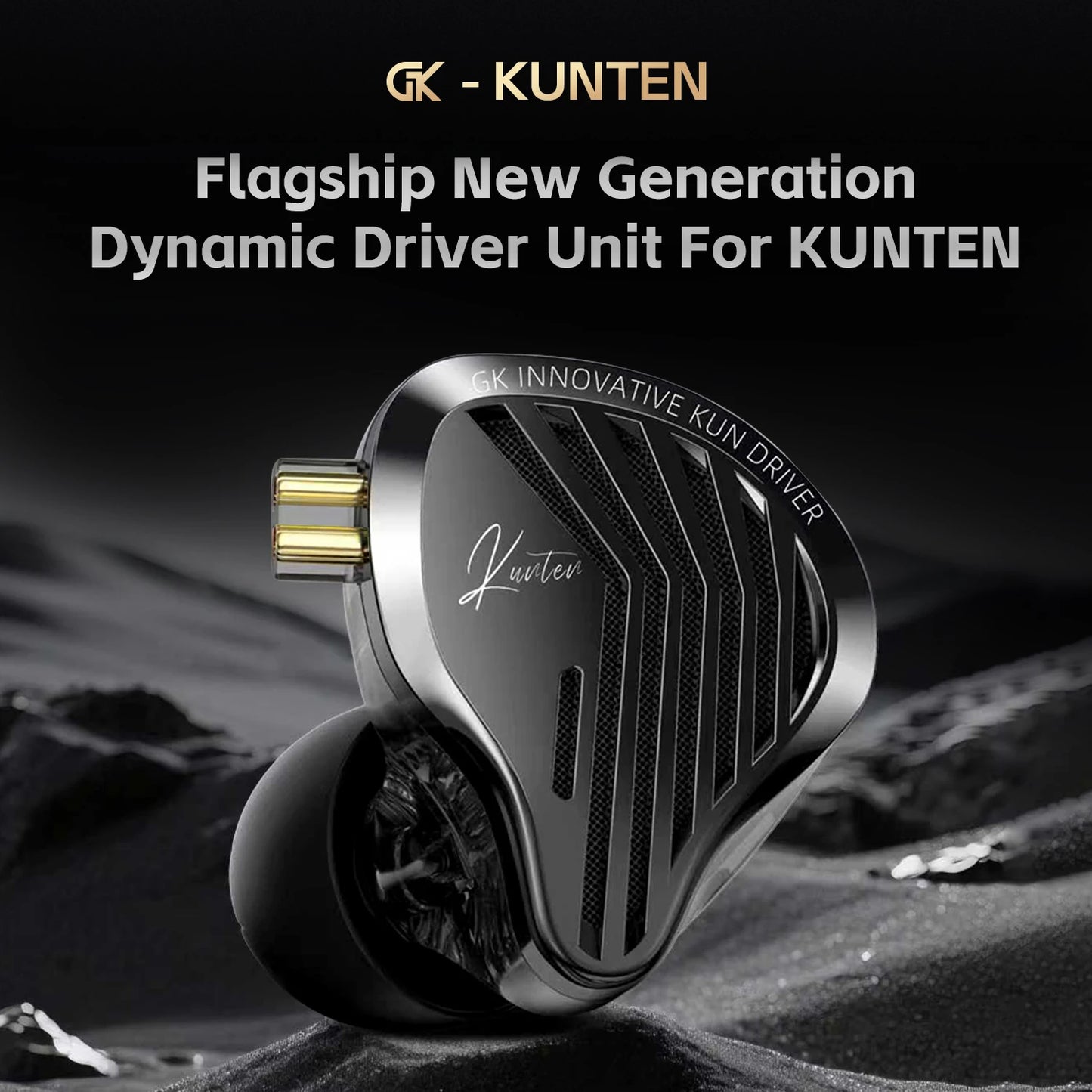 GK KUNTEN Dynamic Drive Heavy Bass Earbuds HIFI Sports Metal Headphones Detachable 2PIN Compatible with KZ Zenith EDX PRO