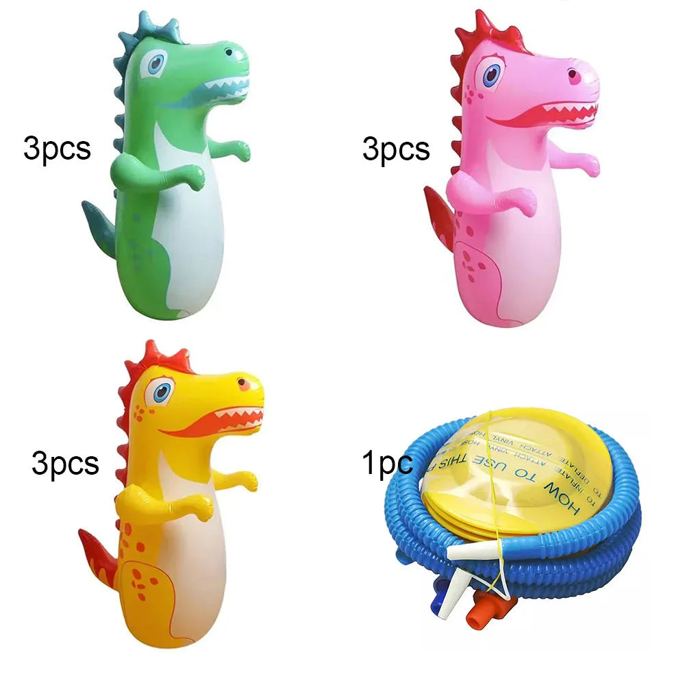Children Adult Tumbler Boxing Inflatable Standing Punching Bag Boys Dinosaur Sport Toys Kids Activity Outdoors Game Gift