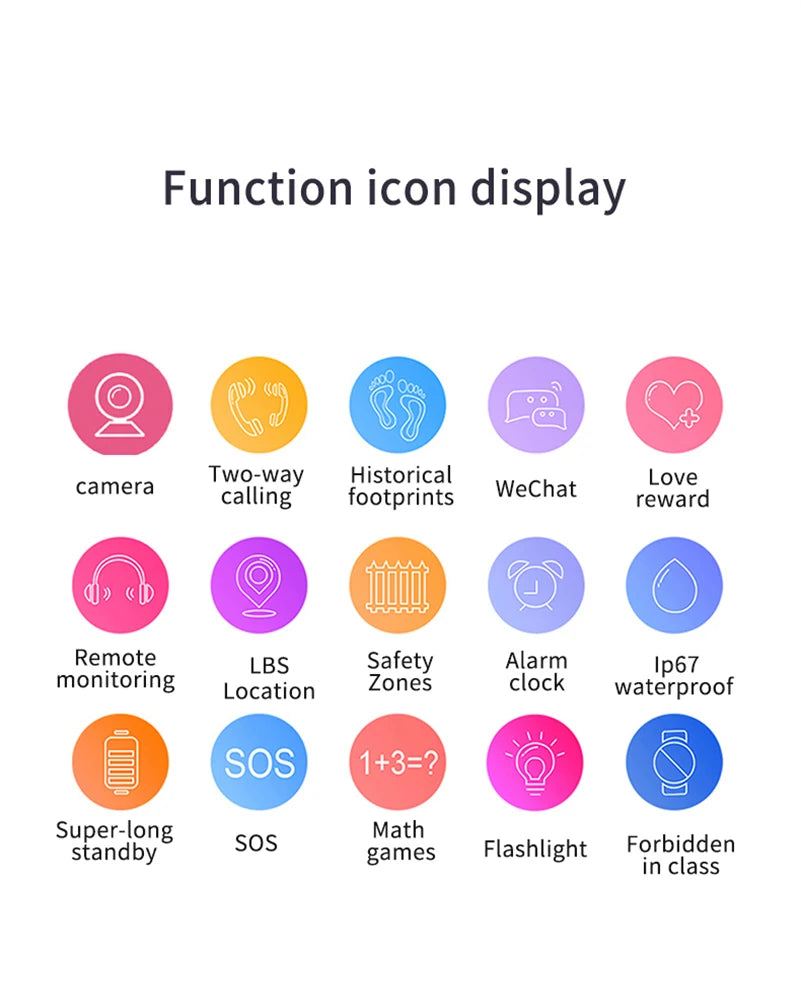 NEW Q12 Waterproof Children's Smart Watch Sim Card LBS Location Tracker Voice Chat Flashlight Children's Smart Phone Watch reloj