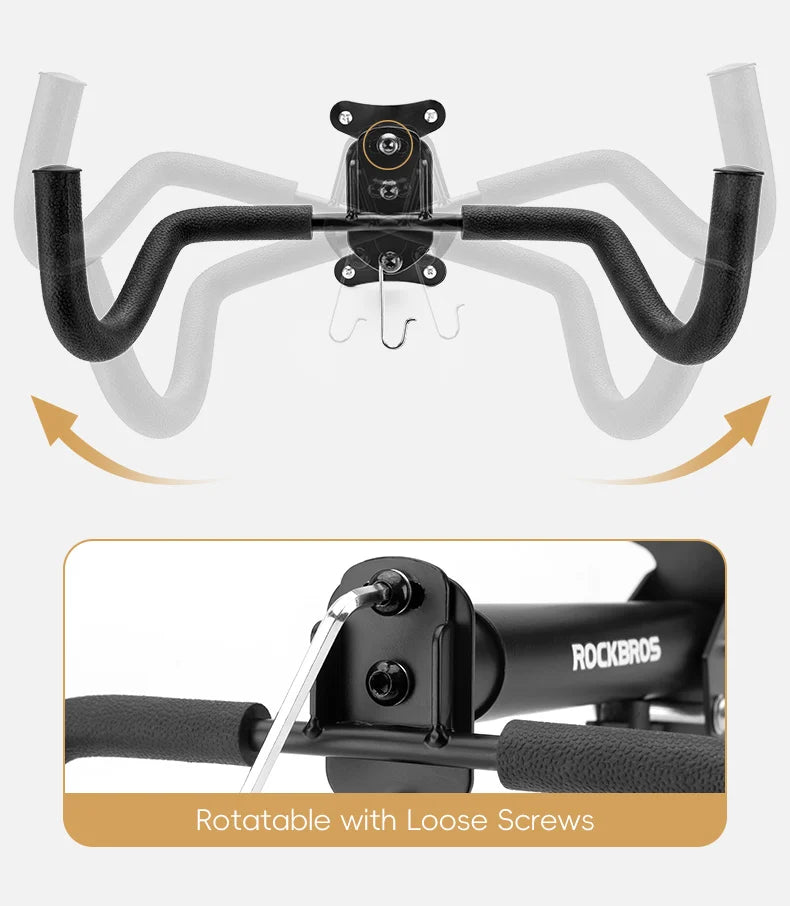 ROCKBROS Bike Rack Wall Mount Garage Home Adjustable Bicyle Rack Horizontal Bike Hook Thickened Reinforced MTB Road Bike Holder