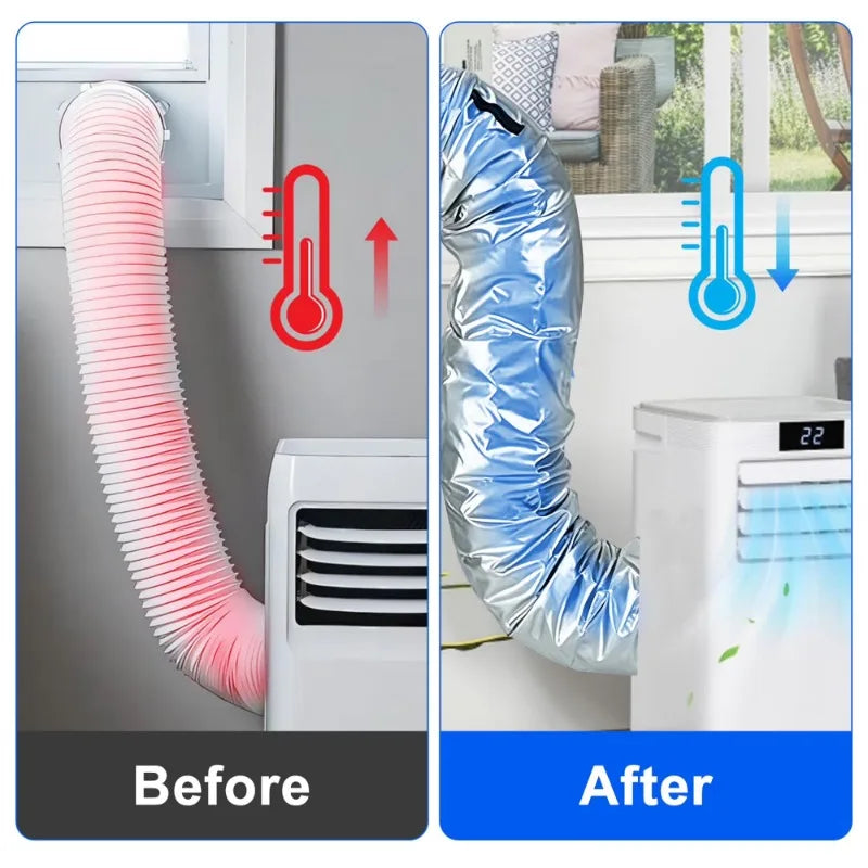 Air Conditioning Hose Cover for 5-5.9-inch Exhaust Hose AC Exhaust Pipe Sleeve Heat Insulation Dustproof Protective Cover