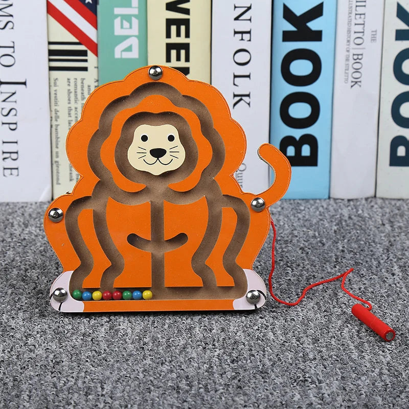 Montessori Educational Toys Children Magnetic Track Maze Balance Board Wooden Puzzle Game Baby Toys