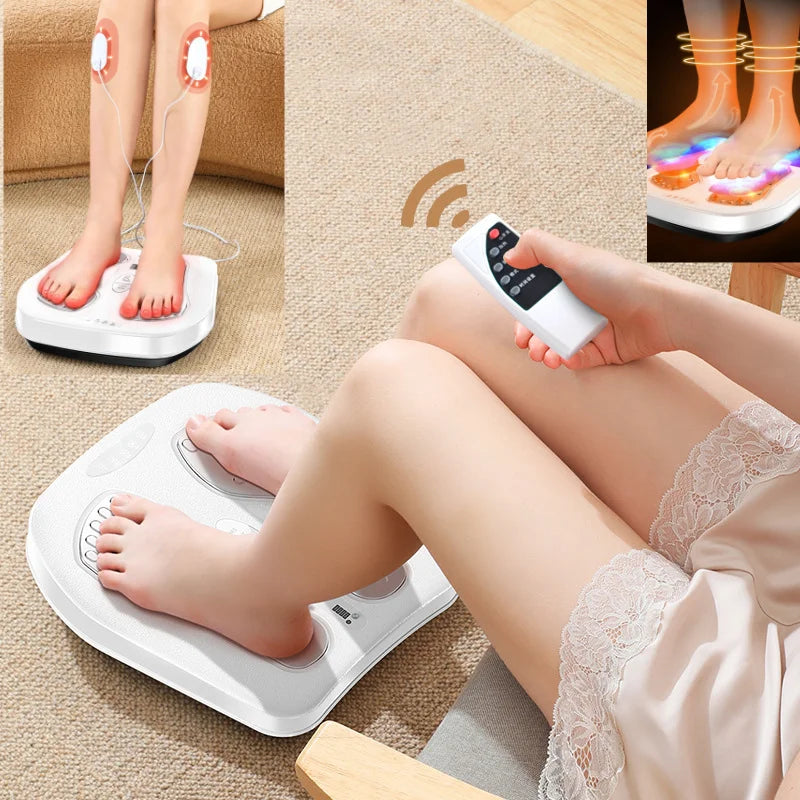 Vibration Foot Leg Trainer with Heat,Remote Control,Adjustable Vibration Speed Electric Machine, for Circulation,Plantar Fa