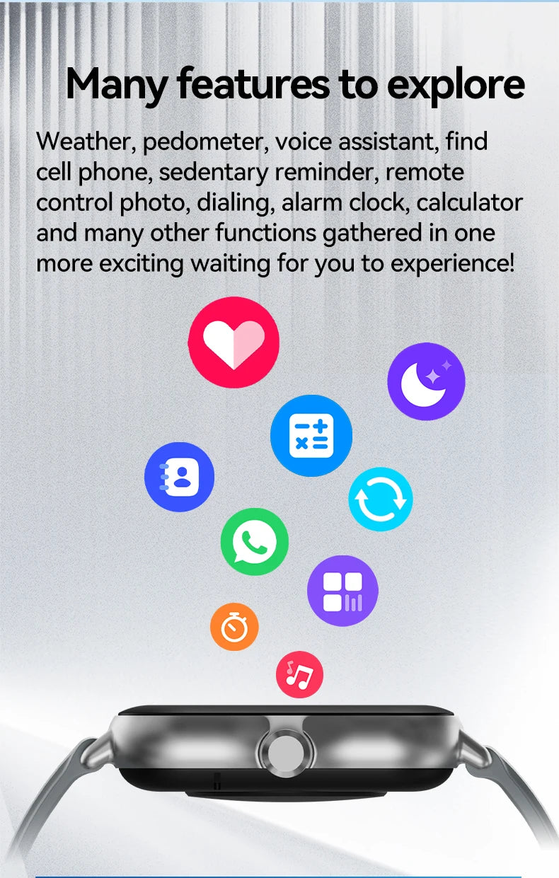 LAXASFIT 2026 Smart Watch 1.83 Inch HD Display Answer Make Call Message Preview Sport Modes DIY Dial Weather Forecast Men Women