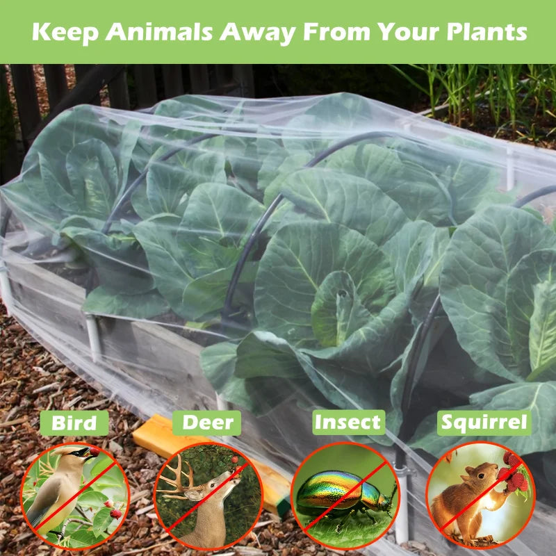 1-Piece Set 98.43x196.85 Inch Mesh Mosquito Net Garden Pest Barrier Elevated Bed Cover for Plant Protection
