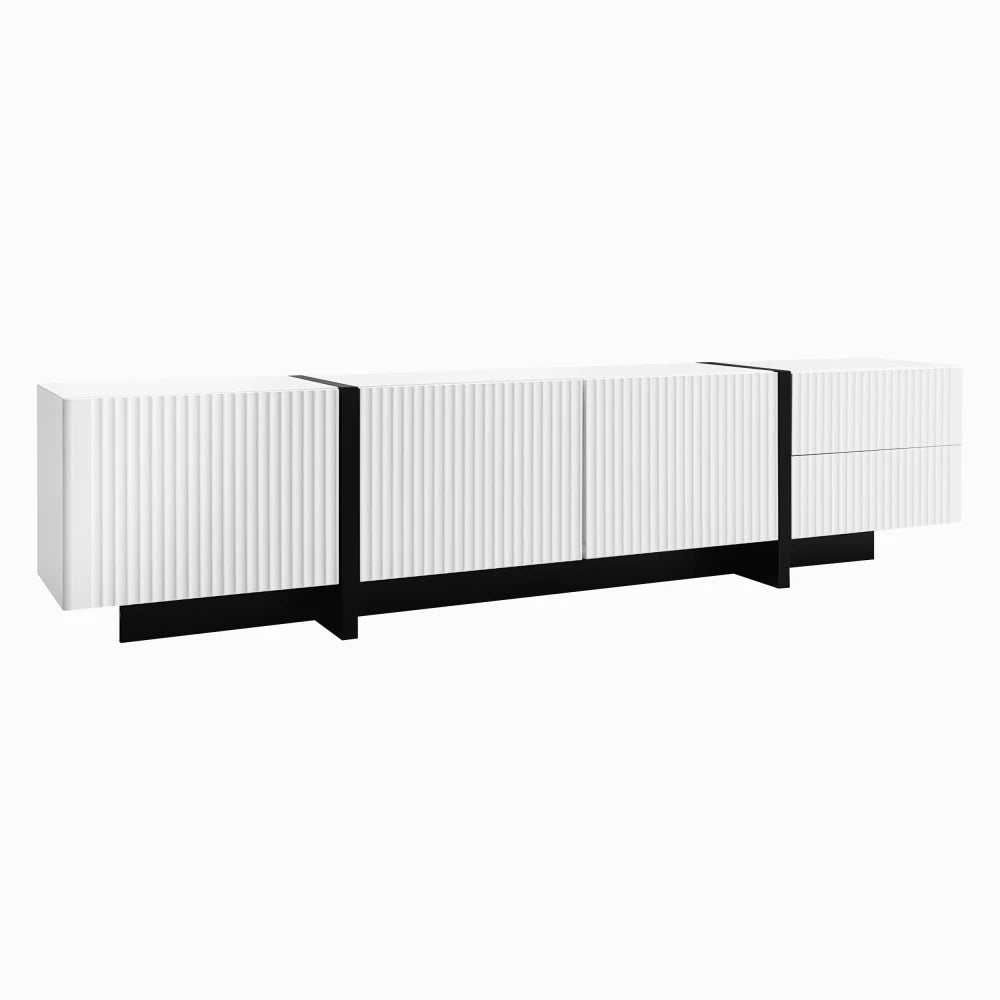 PINGGO Modern Large TV Cabinet 190cm Length Media Console with 3 Doors 2 Drawers, Storage TV Stand Entertainment Center