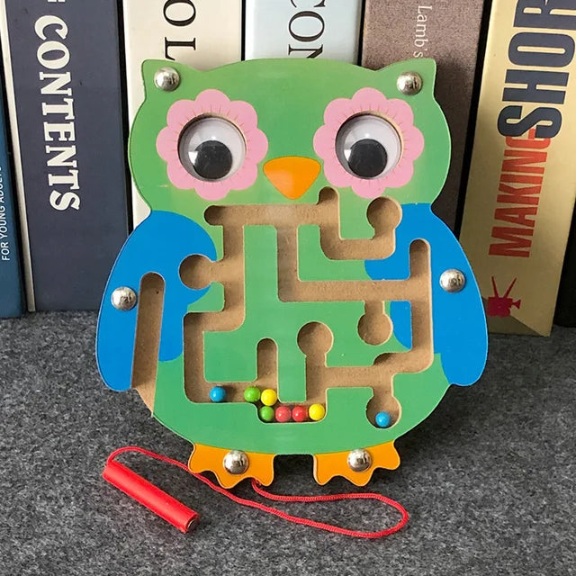 Montessori Educational Toys Children Magnetic Track Maze Balance Board Wooden Puzzle Game Baby Toys
