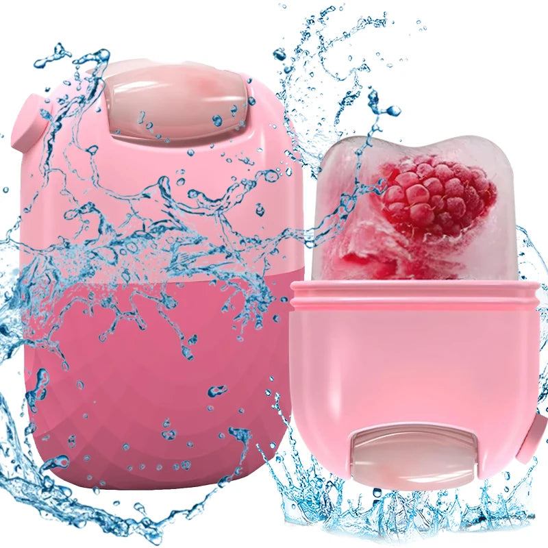 2 In 1 Ice Facial Roller Gua Sha Puffiness Roller Lifting Contouring Tools Ice Cube Trays Ice Balls Face Massager Beauty Care
