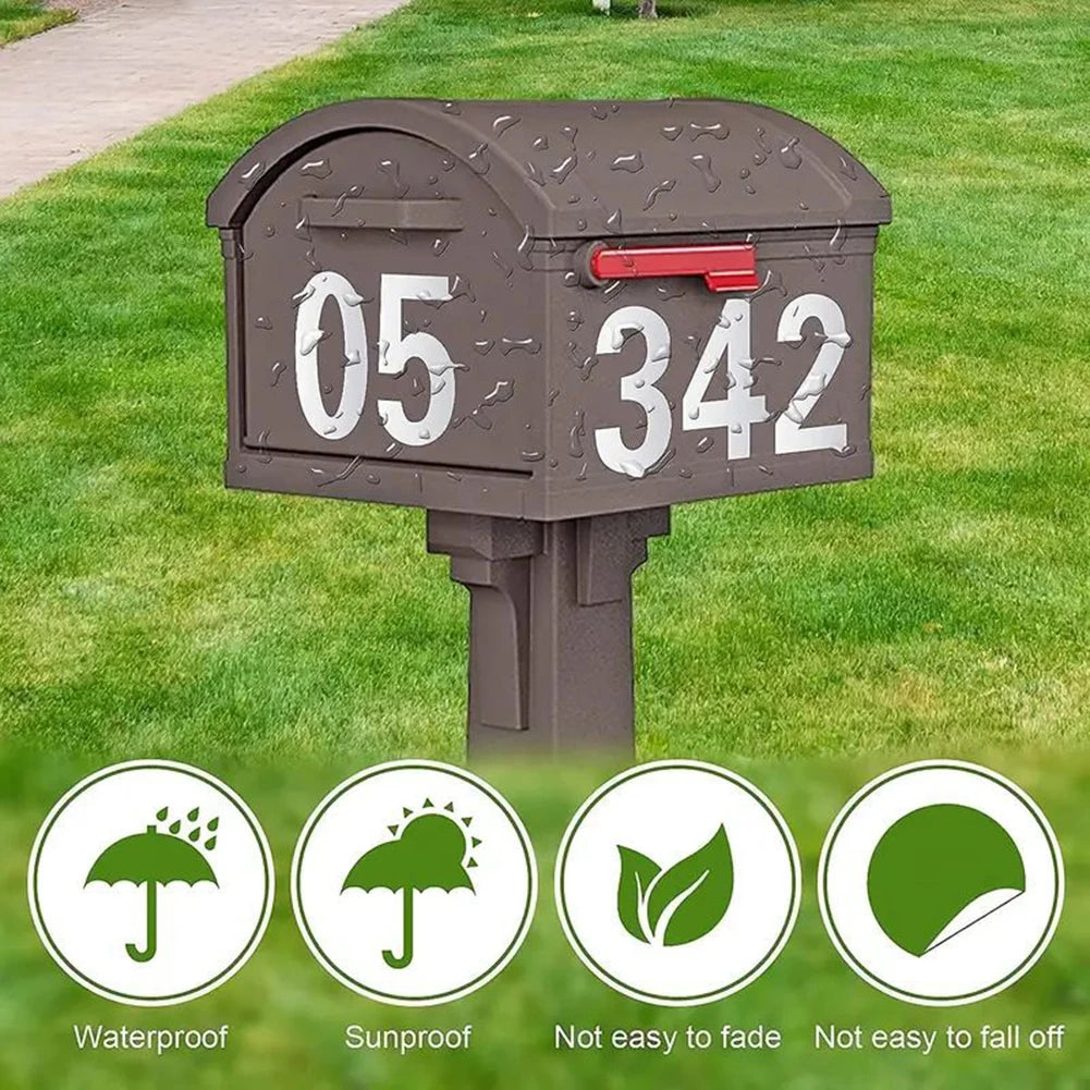 Waterproof Number Sticker Heat Resistant Self Adhesive Nanofilm Mailbox House Address Decals Sticker For Home Farmhouse Decor