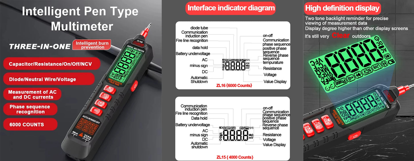 Digital Infrared Thermometer Non-contact Pyrometer Laser Temperature Meter Imager Hygrometer IR Termometro Color LCD Light Alarm
