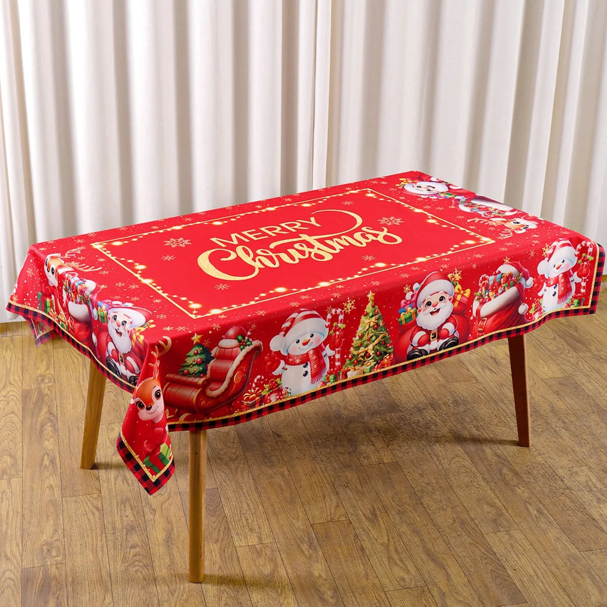 Christmas Santa Claus Tablecloth Merry Christmas Decoration For Home 2025 Navidad Kerst Noel Xmas Table Decor New Year 2026 Gift