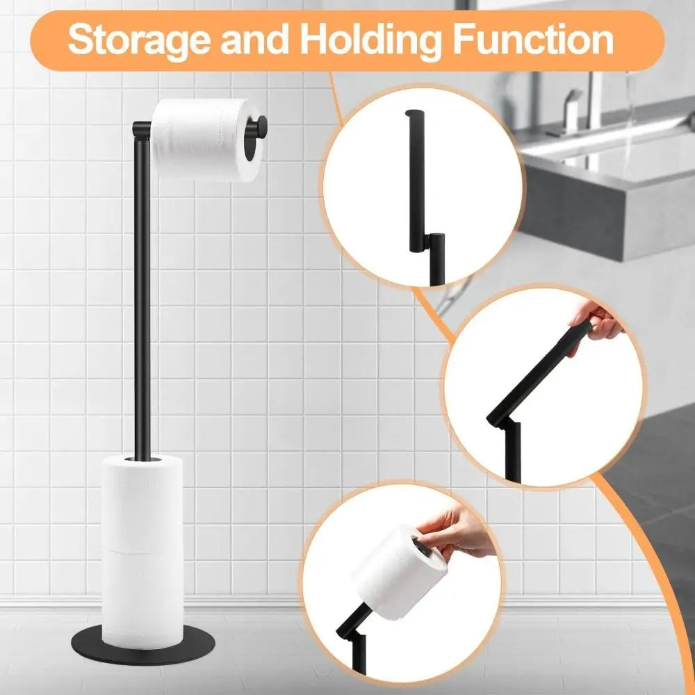 Universal Stainless Steel Toilet Paper Stand Free Standing Toilet Paper Holder Modern Design Roll Paper Storage Rack Tissue Rack