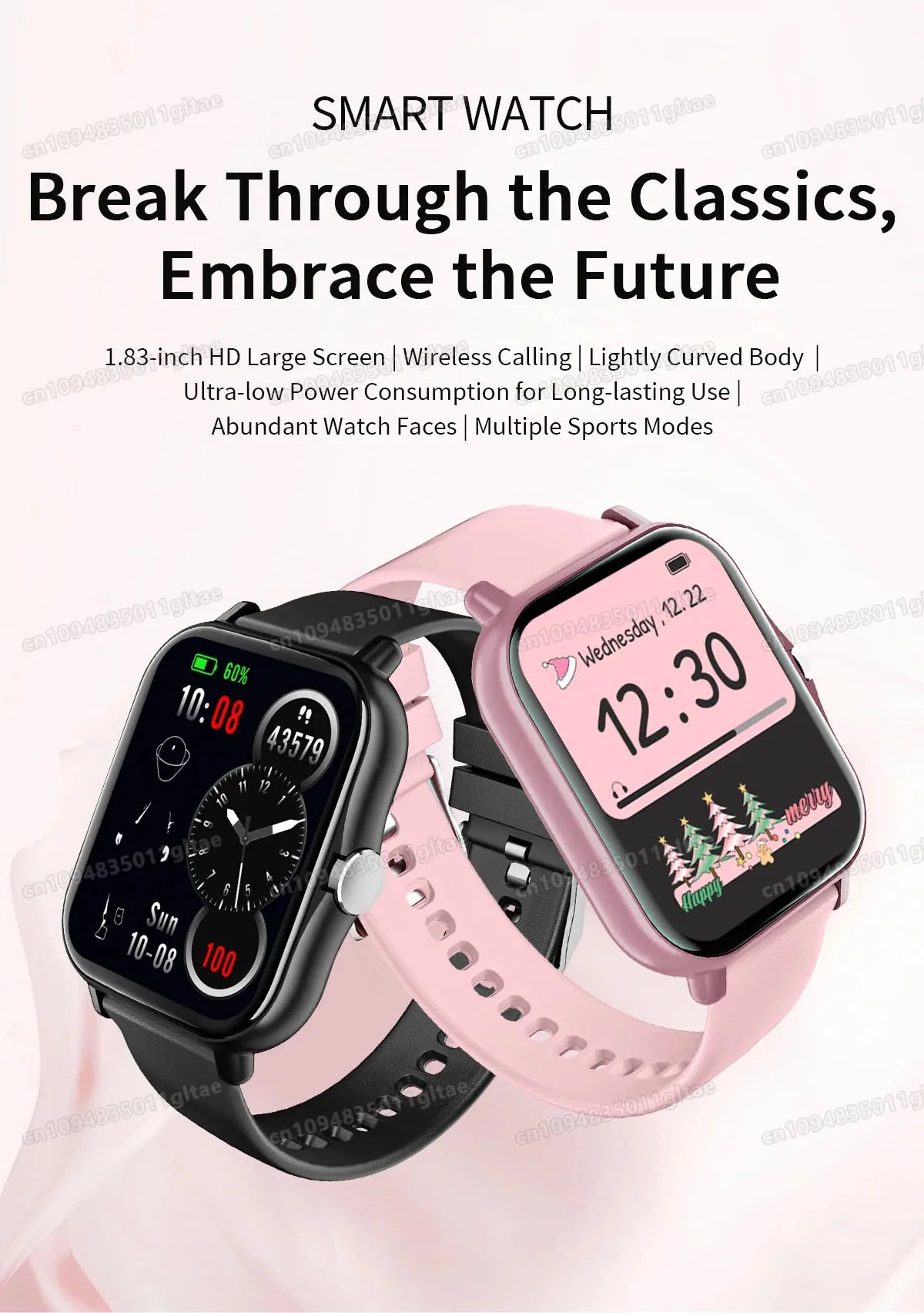 New Smartwatch BT Call Health&Sleep Monitoring 1.80''HD Screen Kids Smart Watch Waterproof Fashoin Sports Bracelet For Women Men