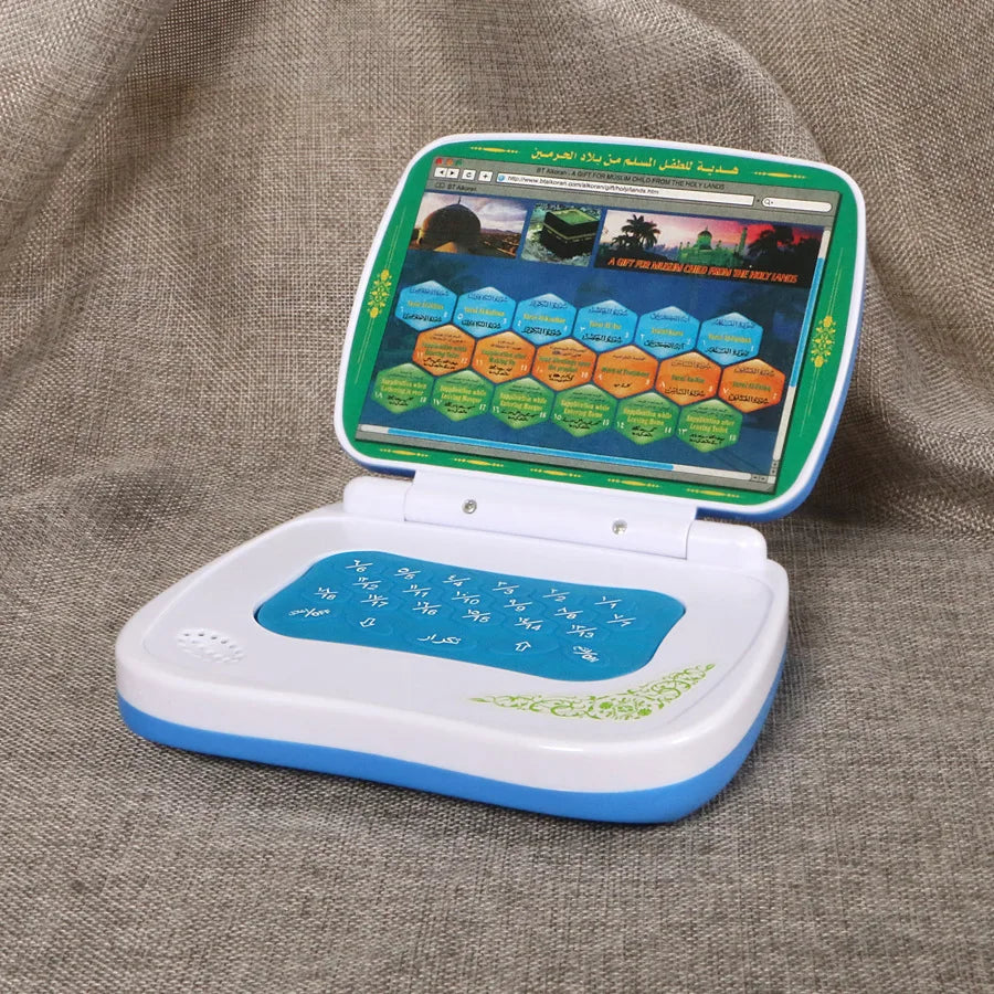 Foldable Quran Learning Tablet for Kids - Islamic Educational Toy Blue Color, Audio Quran Reader, Muslim Children Religious Gift