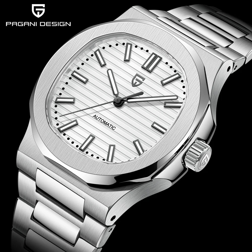 PAGANI DESIGN men's 1728 luxury Retro Mechanical Watch Men's Gift box stainless steel Sapphire glass 100m waterproof Men's Watch