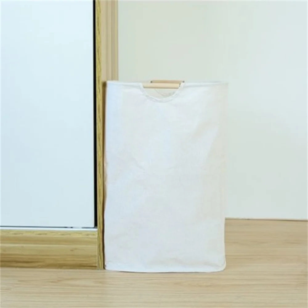 Waterproof Laundry Basket Cotton Linen Dirty Clothes Dirty Fabric Storage Basket Foldable Large Size Sundries Organizer  ﻿