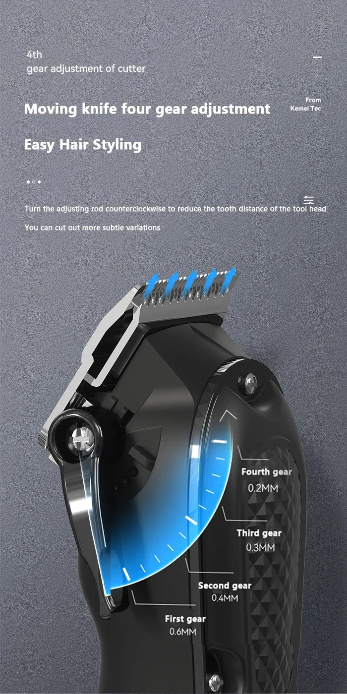 Kemei Hair Clipper Km-1071 Km-2299 Km-2024 UBS Rechargeable Cordless Beard Trimmer Powerful Electric Hair Clippers for Men
