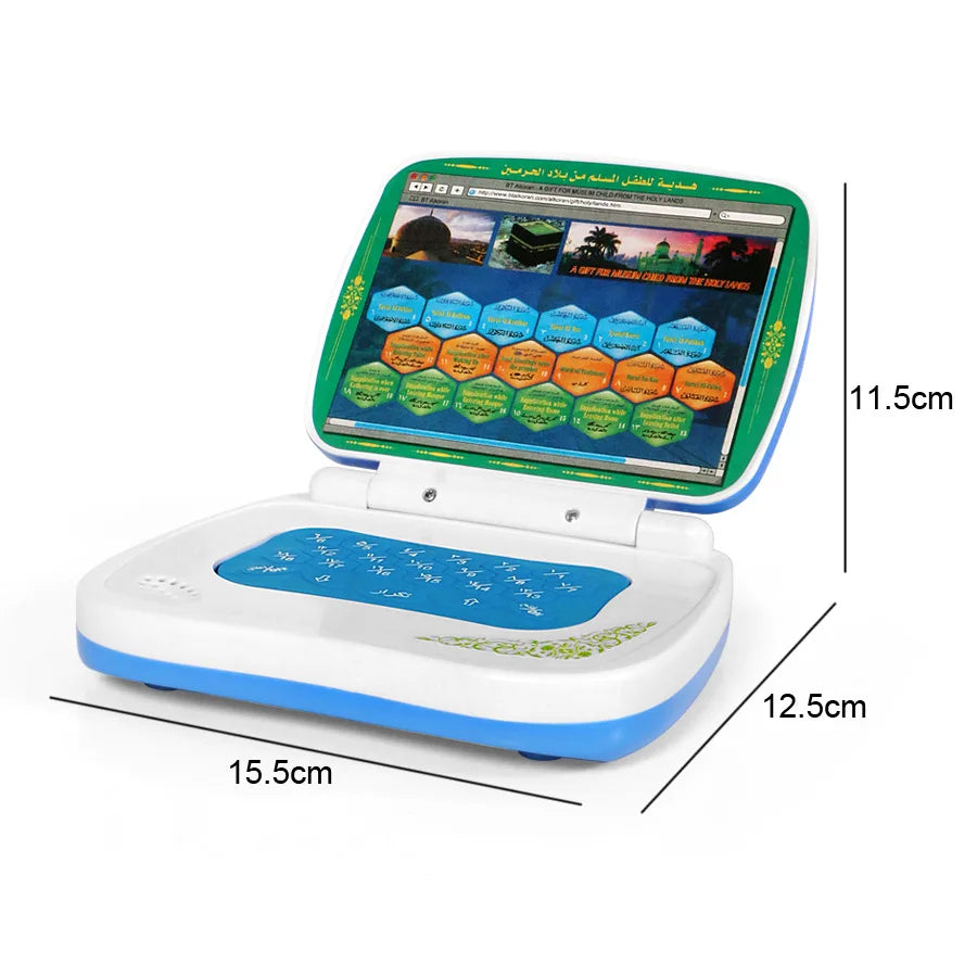 Foldable Quran Learning Tablet for Kids - Islamic Educational Toy Blue Color, Audio Quran Reader, Muslim Children Religious Gift