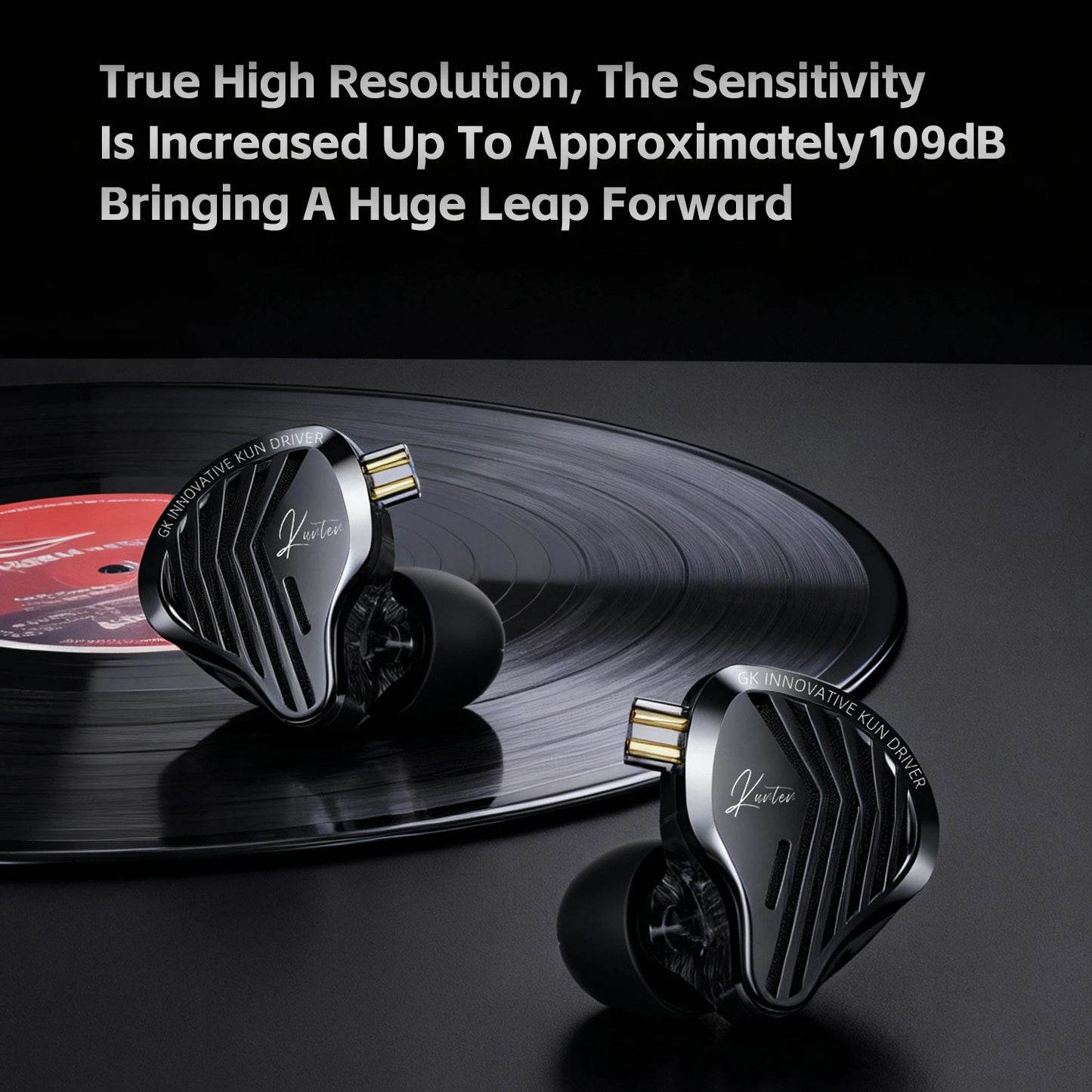 GK KUNTEN Dynamic Drive Heavy Bass Earbuds HIFI Sports Metal Headphones Detachable 2PIN Compatible with KZ Zenith EDX PRO