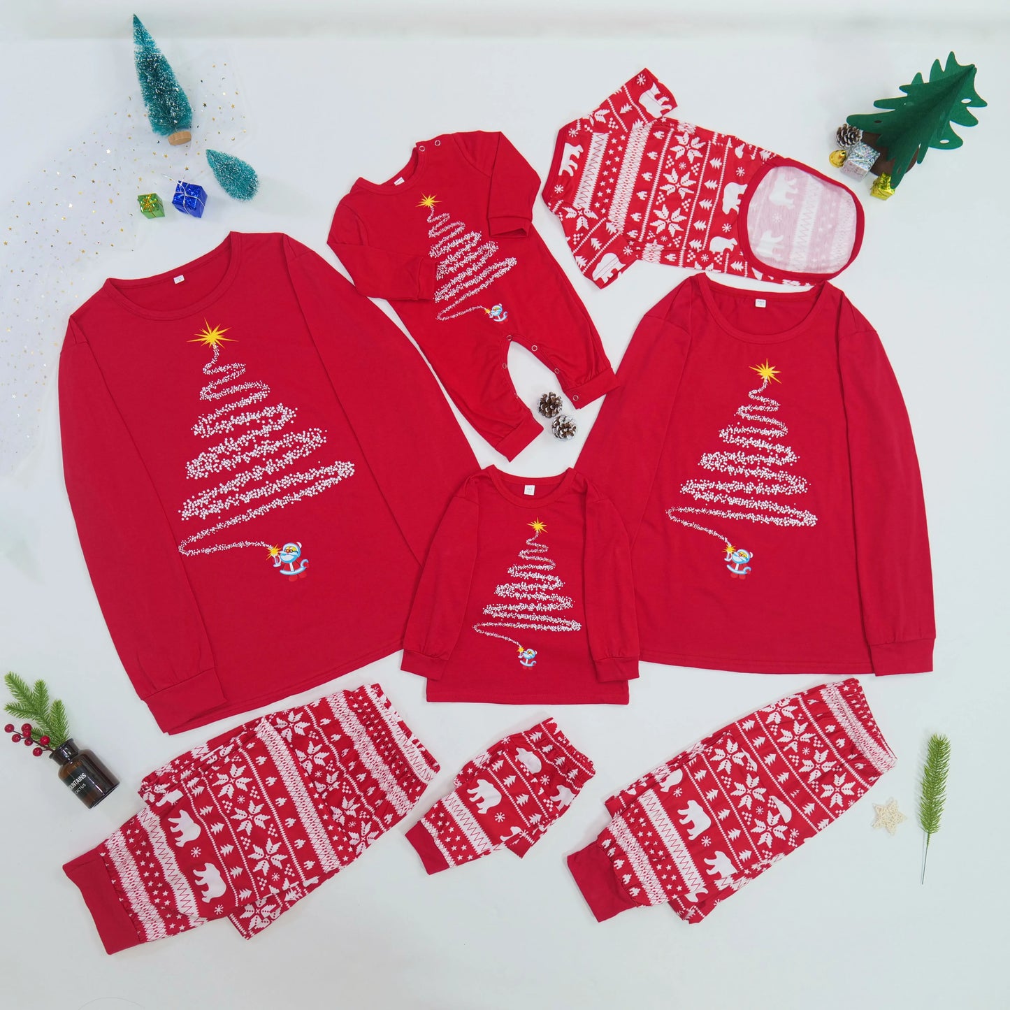 Christmas Look Pajamas Set Mom Dad Kids Dog Matching Pyjamas Cute Elf Print Sleepwear Soft Loose 2 Pieces Suit Xmas Wear Pijamas