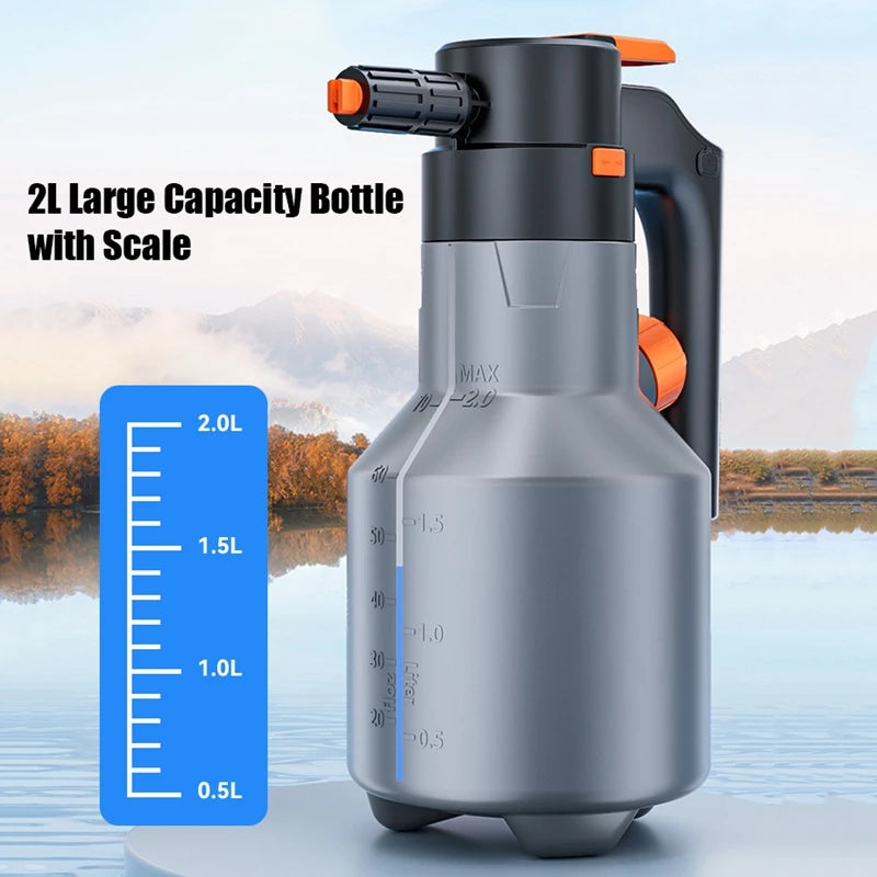 LEIBOO 2L Powerful Electric Foam Sprayer Car Wash Snow Foam Spray Bottle Rechargeable Auto Wash Sprayer Can Car Accessories