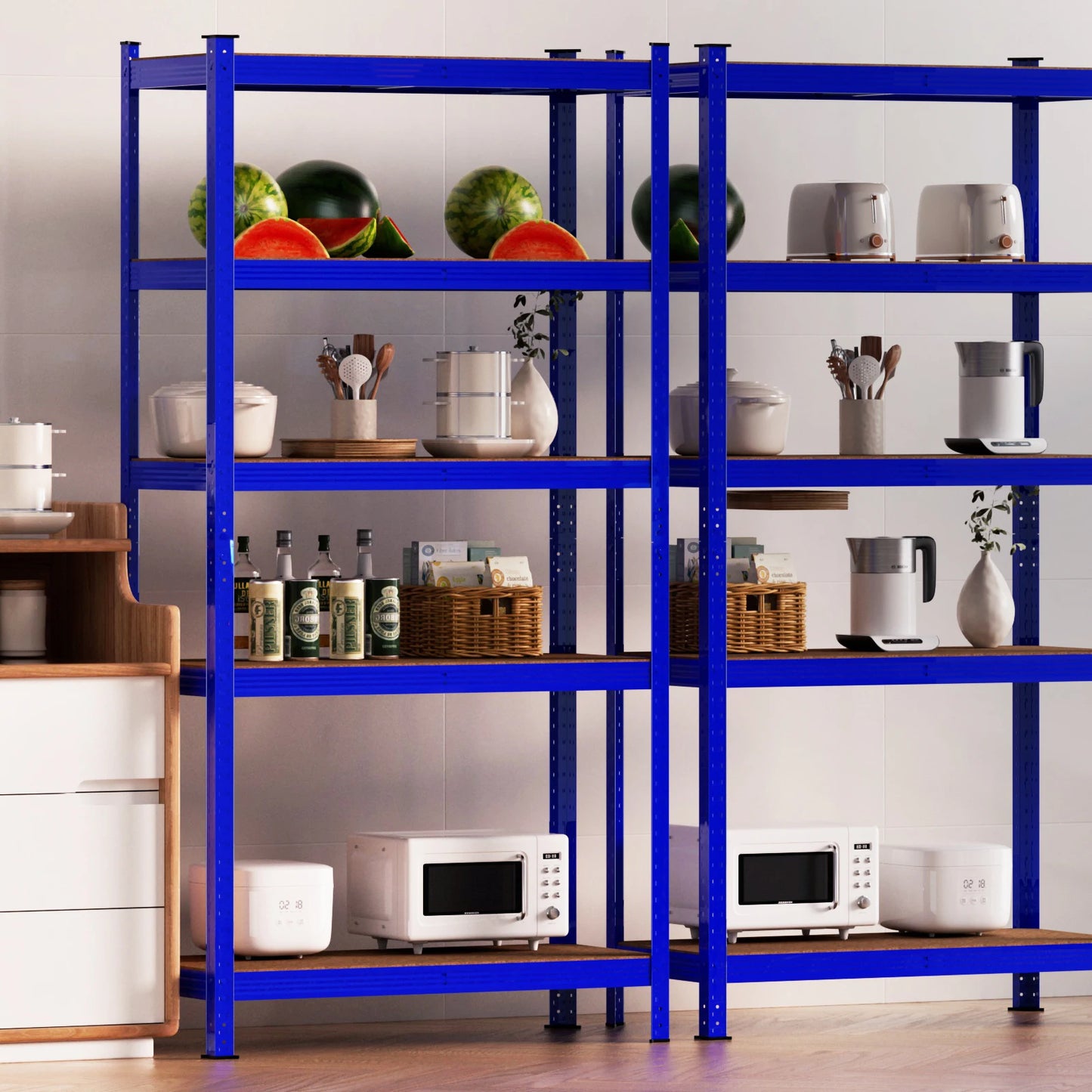 5 Tier Heavy Duty Galvanised Adjustable Shelf Racking Unit Storage Rack 875KG Capacity Metal Shelves Workshop, Shed, Office,Home