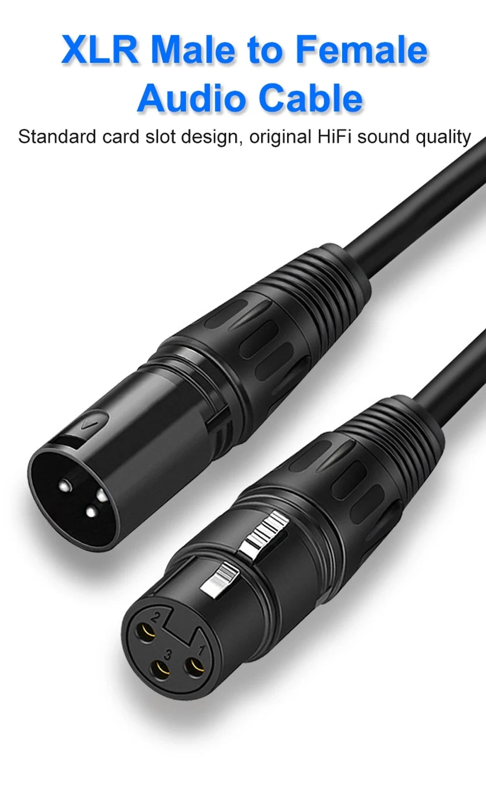 3Pin XLR Cable Male to Female Sound Cannon Microphone Cable for Mixer Amplifier Balanced Analog Audio Cord XLR Extension Cable