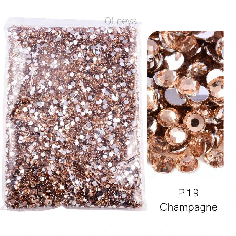 Oleeya Wholesale Flatback Silver bottom Resin Cтразы Non hotfix Rhinestones in Big Package Glitter Crystals and Strass For 네일파츠