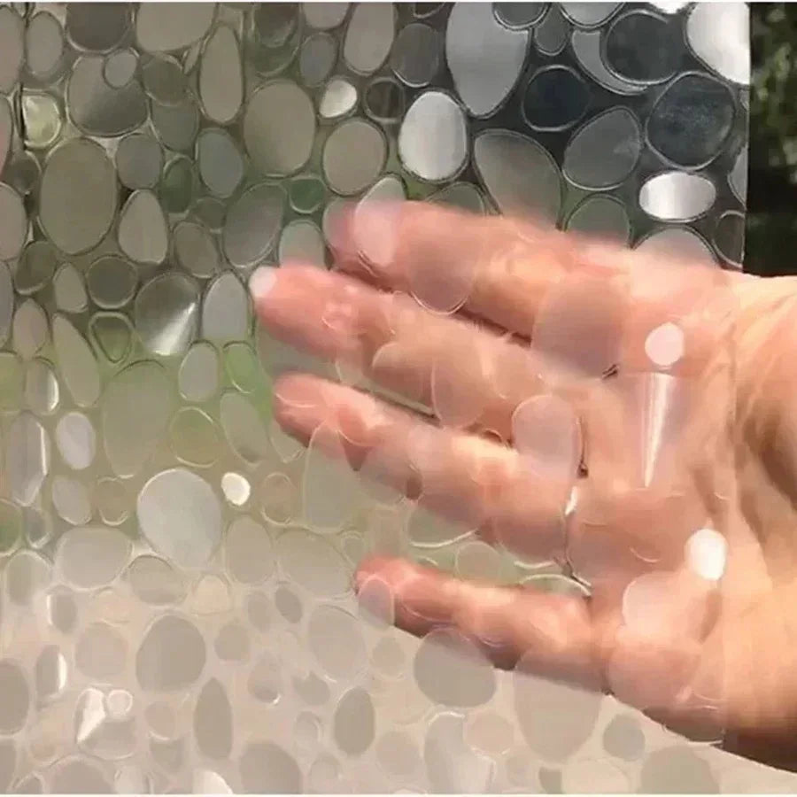 1pc Waterproof Clear Shower Curtain Pebble Pattern PEVA Bath Curtain Liner with Bottom Magnets Plastic Bath Curtain for Bathtub