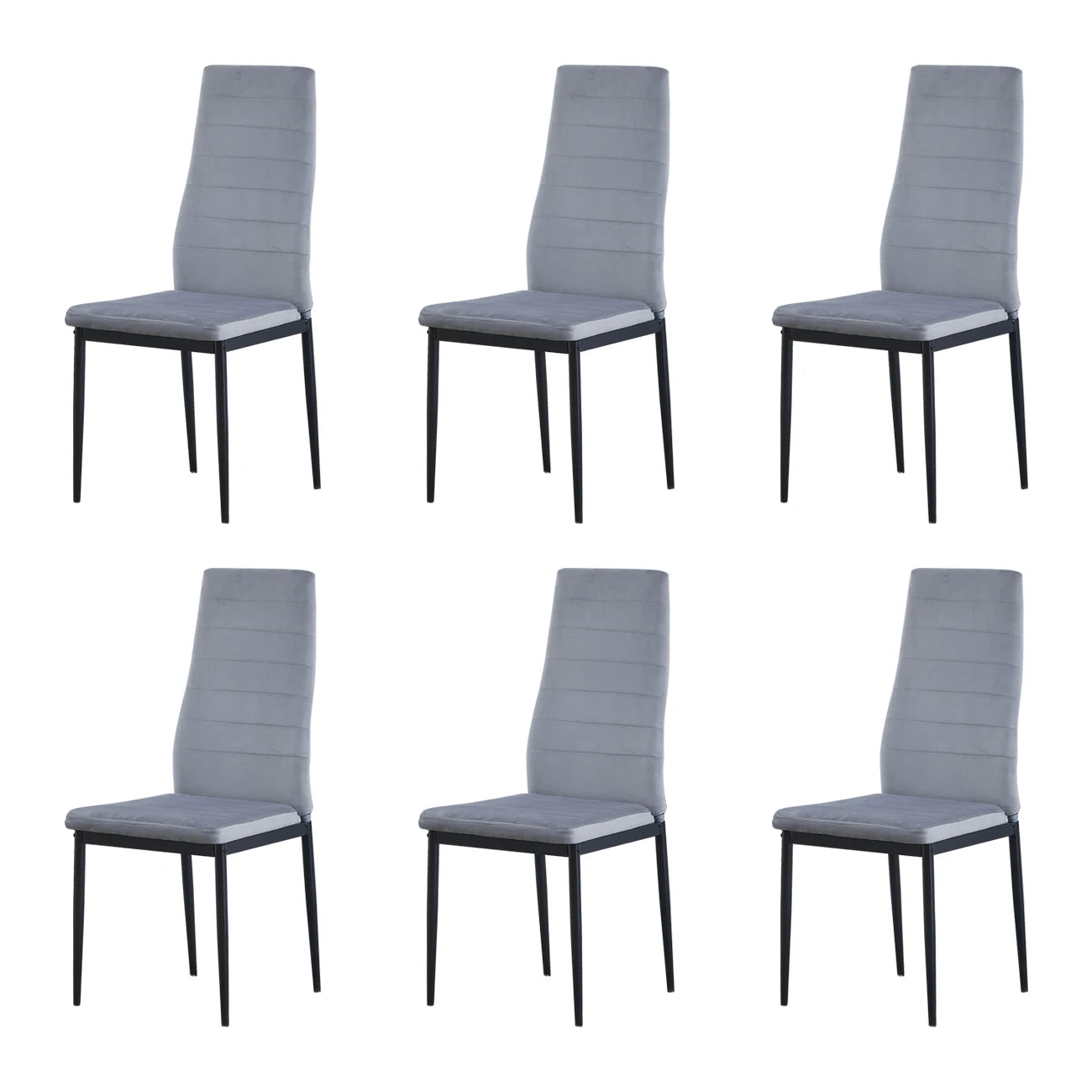 BonChoice Set of 2/4/6 Dining Chairs PU Leather/Velvet High Back With Metal Legs For Dining Room Kitchen Restaurant Office