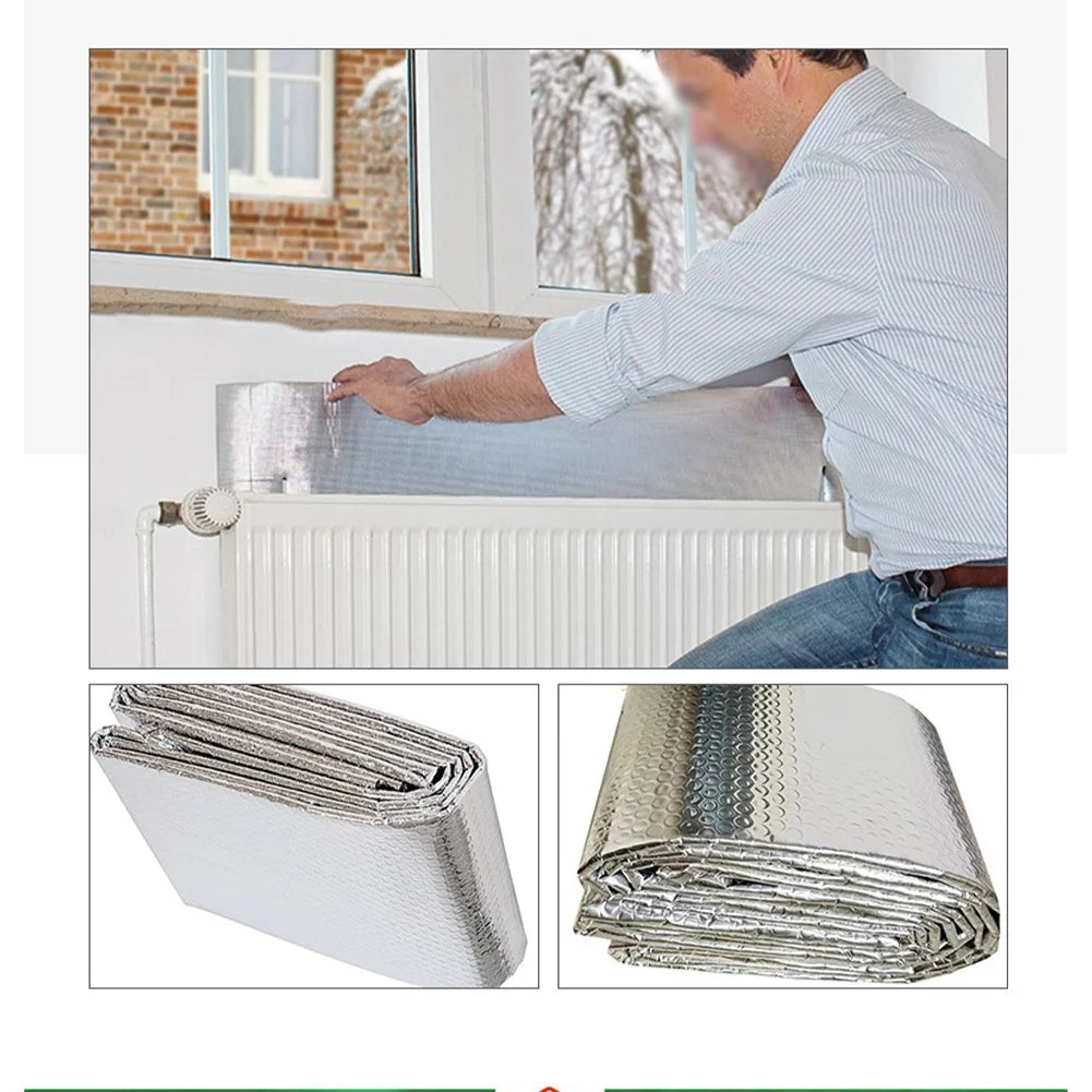 0.6m By 1.2m Radiator Aluminum Foil Insulation Sheet Double Sided Reflective Heat Barrier For Walls And Floors