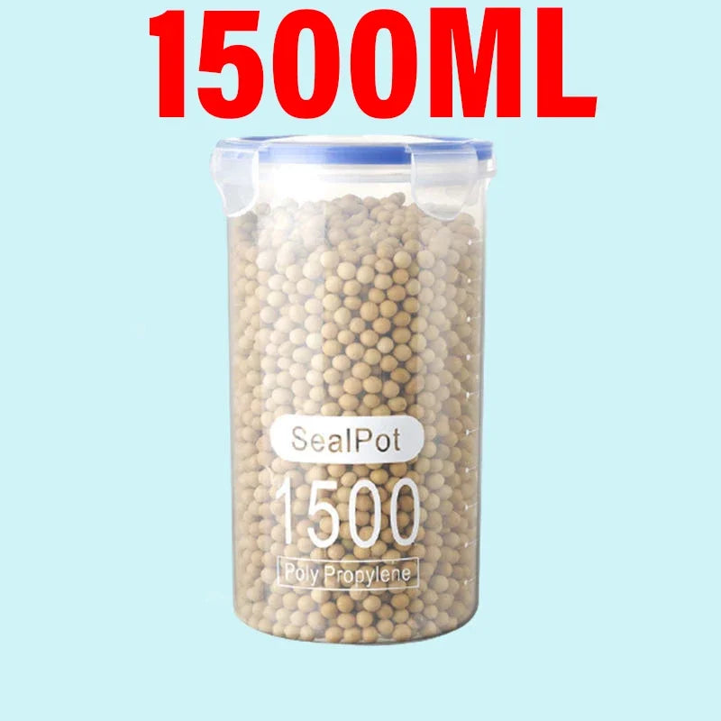 Plastic Sealed Storage Tank Large Capacity Clear Airtight Kitchen Organizer Grain Crisper Have Scale Spice Container Jars New
