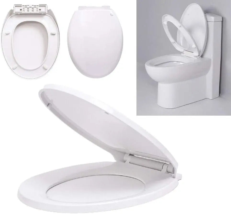 DayPlus Toilet Seat, Soft Close Toilet Seats White with Quick Release, Sturdy Duroplastic Anti-Bacterial Toilet Lid WC Seats